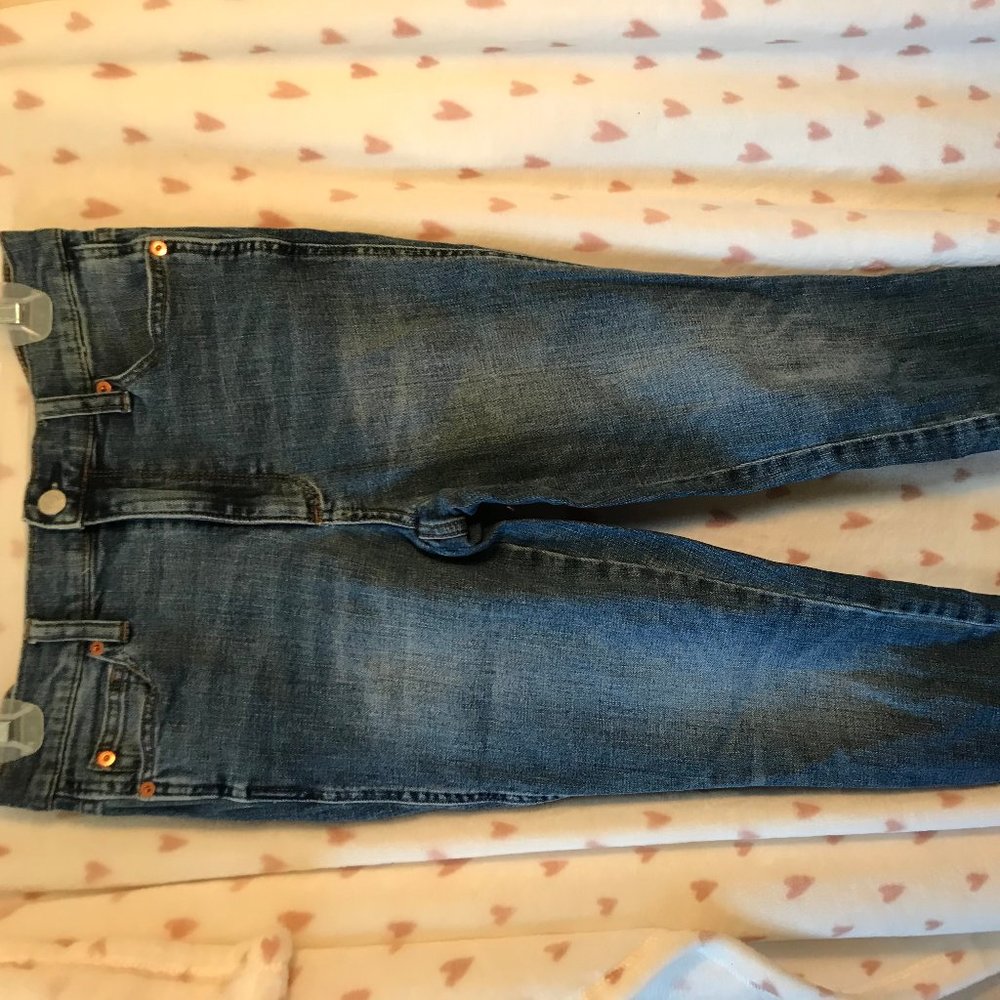True skinny high rise blue jeans from Gap